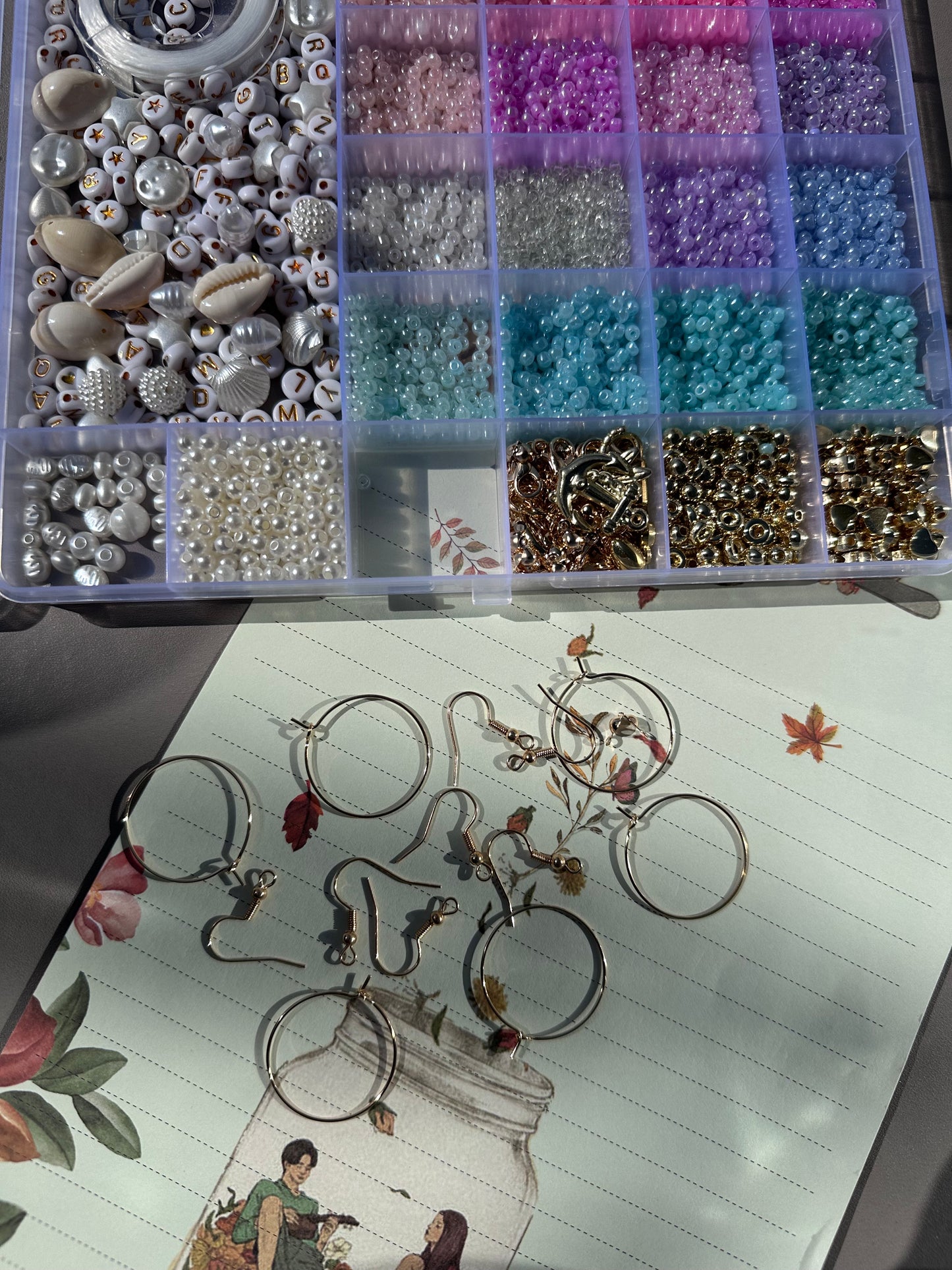 mix colour glass beads kits-25-2-22